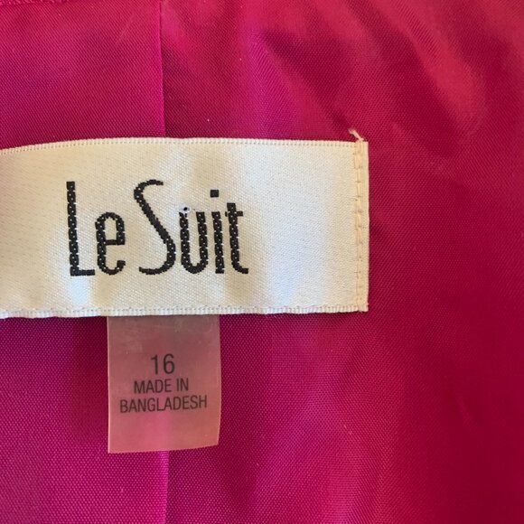 Le Suit Size 16 Magenta Fuschia 2 piece skirt suit set - Picture 5 of 13